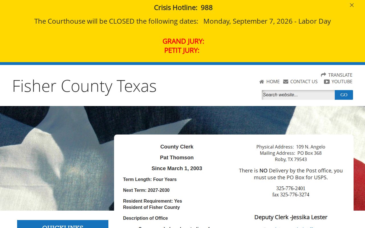 Fisher County court record access for booking disposition research